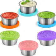 Salad Dressing Container To 50mL Stainless Steel Condiment Container With Lids