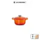 【Le Creuset】典藏琺瑯鑄鐵鍋圓鍋 16cm(火焰橘-鋼頭)