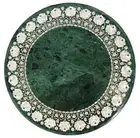Green Marble Dining Table Top Mother of Pearl Inlay Work Hallway Table for Home