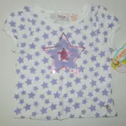 NWT HEIDI KLUM Truly Scrumptious girls Lavender White TULLE SEQUIN STAR Top* 4T