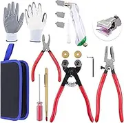 Swpeet 10Pcs Glass Cutter Tools Kit, Mosaic Wheeled Glass Tile Nippers, Glass Running Pliers, Breaker Grozer Pliers, Tungsten Carbide Tip Scriber, Grip Oil Feed Glass Cutter, Gloves, Zipper Bag