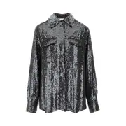 [P.A.R.O.S.H.] P. A.R. O.S. H. 'Gadget' sequinned shirt Woman S S Brown