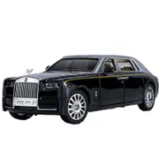 Catzon Exquisite Car Model 1/24 Zinc Alloy Pull Back Toy with Sound & Light-Black Silver