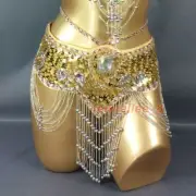 Sequins Beaded Belly Dance Costume Samba RAVE Carnival Hip Scarf Belt 13 Colors