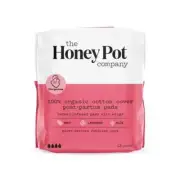 12ct Herbal Post-Partum Pads with Wings, Organic Cotton Cover, The Honey Pot