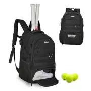 Tennis Bag for Men Women 2 Racket Backpack for Tennis Accessories Black(Small)