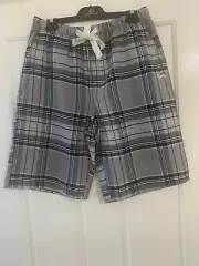 Peter Alexander Mens Pyjama Shorts Grey Check Large