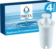Brita Plus Water Filter, BPA-Free, High-Density Replacement Filter 4 Count