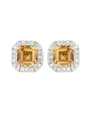 Suzy Levian Silver 0.02 ct. tw. Diamond & Sapphire Studs