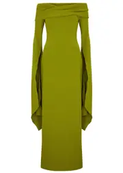 Solace London Arden Off-the-shoulder Maxi Dress - Green - 10 (UK10 / S) 10 (UK10 / S)