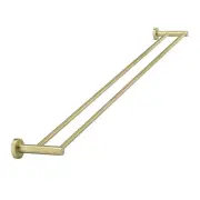 Round Brass Double Towel Rail - PVD Tiger Bronze - 900mm