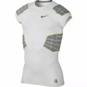 MENS NIKE PRO COMBAT COMPRESSION PADDED SHIRT WHITE VOLT 631086-100 SIZE L