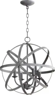 Quorum International 6009-4 Zinc Celeste 4-Light 19"W Taper Candle Chandelier