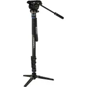 Benro Connect Video Aluminum Monopod w/ Flip Locks, 3-Leg Base, and S4 PRO Head