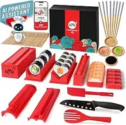 Sushi Making Kit - AYA Sushi Maker Deluxe Exclusive Online Video Tutorials - Complete 11 Piece DIY Sushi Set - Easy and Fun - Sushi Rolls - Maki Rolls