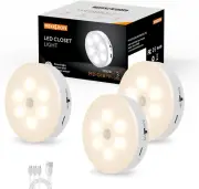 LED Closet Lights Wireless Motion Sensor Puck Light Rechargeable Motion Sensor