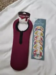 Vino Kool Tote Insulated Maroon Wine Cooler Bag & Set Of 24 Wine Tags