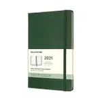 2021 MOLESKINE週記手帳/ 12M/ 硬殼/ L型/ 綠 ESLITE誠品