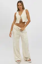 Beige Tie Up Front Top - Size 14L, Women's Jacket