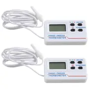 Freezer Thermometer Double Temperature Alarm Indoor Digital Display Electronic Household Refrigerat White