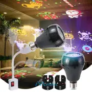 E27 Snowflake Christmas Projector Light Laser Moving Landscape Xmas Decor Lamps