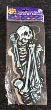 Vintage Halloween Scary Skeleton 22" Jointed Die Cut Hanging Two Pack Kmart NOS