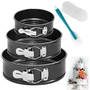 Springform Pan set, (4"/7"/9") Set of 3 Round Baking Pans, Nonstick Leakproof
