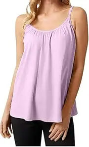 [HeeDz] Emboadlie Loose Fitting Tank Top with Built in Bra, 2 in-1 Emboadlie Tank Top, Adjustable Straps Tank Top