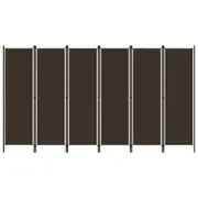 vidaXL 6-Panel Room Divider Brown 300x180 cm