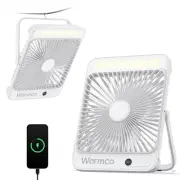 20000mAh 8-inch Portable Camping Fan, 15-48H Runtime, LED Light, Quiet Thin B...