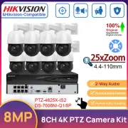 Hikvision 8CH Security CCTV System 4K PTZ 25XZoom IR Dome Camera Auto Tracking