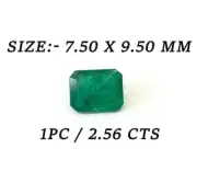 2.56 Ct Zambian Natural Emerald Octagon Size 7.5x9.5mm Cut Stone For Jewelry6362