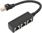 RJ45 Ethernet Adapter Cable Extension, Ethernet Splitter 1 to 3 Port, RJ45 Ethernet Network Cable Adapter, RJ45 1 Male to 3 Female LAN Ethernet Cable Splitter, CATE6 Internet Cable