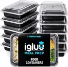 10x Plastic Food Compartment BPA Free Reusable Meal Prep Practical Organiser