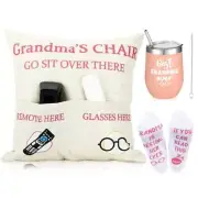 Grandparents Gifts for Christmas Grandpa Grandma Throw Pillow Cover 18 x Pink