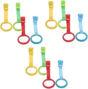 CIMAXIC 12 Pcs Accessory Play Gym Crib Pull Rings Crib Tool Arm Strength Ring Nursery Ring Play Gym Rings Newborn Cot Rings Nylon