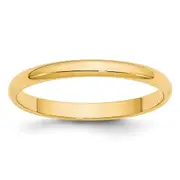 Solid 18K Yellow Gold 2.5mm Light Weight Half Round Men's/Women's Wedding Band Ring Size 10