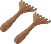 VICASKY 2PCS Wooden Scalp Massage Comb Portable Compact Relaxation Tool for Eye Scalp Massage Safe Comfortable Design for Go Use