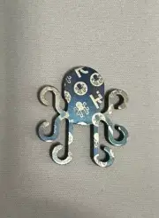 New! Kraken Golf Patterned Ball Marker - Torched Carbon Steel. Blue