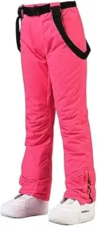QIULAO Strap Ski Trousers for Men and Women, Waterproof Snow Pants, Warm and Thick, Removable Straps, Support Single Board and Double Board, Outdoor Mountaineering Couple Pants