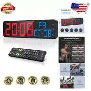 Versatile Digital Wall Clock & Gym Timer - Adjustable Volume and Brightness