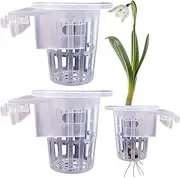 Aquarium Plant Stand, 2 Pieces Fish Tank Plant Stand, Aquatic Plant Cup, Fish Tank Flower Pot with Holes, Transparent Aquarium Pothos Stand for Aquatic Plant Planting, Waterscape Decoration.