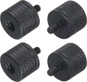 uxcell 4Pcs Mic Stand Adapter 1/4 Female to M4 Male Camera Screw Thread Adapter for Microphone Tripod Stand Black