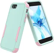 Kstyle Compatible with iPhone 7 case, iPhone 8 case, iPhone SE 2020 Case, 3-in-1 Heavy Duty Shockproof Full Body Sturdy Protective Phone Case Cover for iPhone 7/8/ 2020SE 4.7 inch (Light Green)