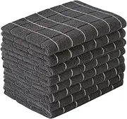 Microfiber Dish Towels - Soft, Super Absorbent and Lint Free Kitchen Towels - 8 Pack (Lattice Designed Black Colors) - 26 x 18 Inch…