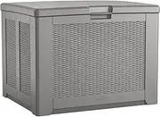 [Rubbermaid] Outdoor Easy Install Deck Box, Medium, Weather Resistant, Gray for Lawn, Garden, Pool, Tool Storage, Home Organization