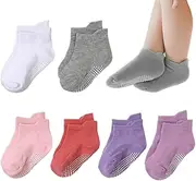[ZOWEXIQ] 6 Pairs of Stopper Socks Children's Non-Slip Socks Children's Cotton ABS Non-Slip Children's Socks Children's ABS Socks Non-Slip Socks for 1-3 Years Boys Girls