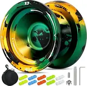 X7 Finger Spin Yoyo Professional Responsive Yoyo for Kids 8-12, Professional Yo-Yo for Adults with Unresponsive Bearing, 10 Yo-Yo Strings, Case, Accessory Kit