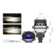 2.5'' Laser Headlight Bi LED Projector Lens Hi/Low Beam Universal 2pcs (for: Ford)