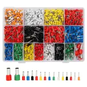 CT06 2120Pcs Wire Copper Crimp Connector Kit Includes Insulated Cord Pin End Terminals AWG 22 to 5 Pure Copper Tin-Plate
